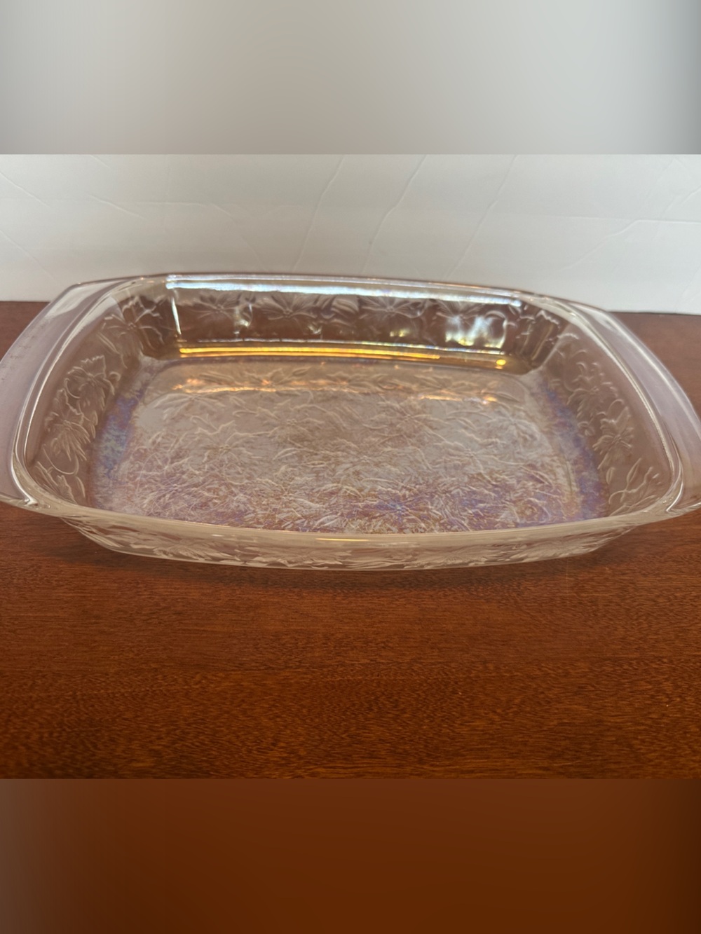 Princess House Iridescent Clear Glass Serving Dish